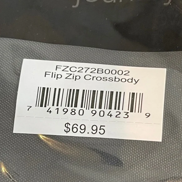 Baggallini Flip Zip Crossbody Bag, Black Cheetah Embossed, NWT - Picture 6 of 6